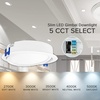 image:imageMaxxima 4 in 5 CCT UltraThin Recessed LED Gimbal Downlight 700 Lumens Color Selectable 2700K5000K 2700K3000K3500K4000K5000K Dimmable Canless Slim IC Rated Junction Box Included6 Inch