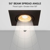 image:imageMaxxima 4 in Rotatable UltraThin Square Recessed LED Floating Gimbal Downlight 1000 Lumens 5 CCT Selectable 2700K3000K3500K4000K5000K Dimmable Black Trim 80 CRI IC Rated Canless JBox IncludedBlack