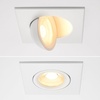 image:imageMaxxima 4 in Rotatable UltraThin Square Recessed LED Floating Gimbal Downlight 1000 Lumens 5 CCT Selectable 2700K3000K3500K4000K5000K Dimmable Black Trim 80 CRI IC Rated Canless JBox IncludedWhite
