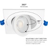 image:imageMaxxima 4 in Rotatable UltraThin Square Recessed LED Floating Gimbal Downlight 1000 Lumens 5 CCT Selectable 2700K3000K3500K4000K5000K Dimmable Black Trim 80 CRI IC Rated Canless JBox IncludedWhite