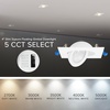 image:imageMaxxima 4 in Rotatable UltraThin Square Recessed LED Floating Gimbal Downlight 1000 Lumens 5 CCT Selectable 2700K3000K3500K4000K5000K Dimmable Black Trim 80 CRI IC Rated Canless JBox IncludedWhite
