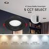 image:imageMaxxima 4 Canless Deep Baffle Black Recessed LED Downlight 600 Lumens 5CCTBlack