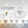 image:imageMaxxima 1 White Trimless AntiGlare LED Downlight 500 Lumens 5 CCT6 Inch