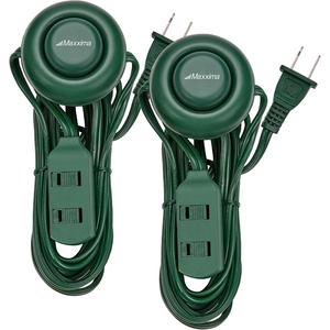 image:imageMaxxima 9 ft 3 Outlet Extension Cord OnOff Foot Switch Green Pack of 2Green